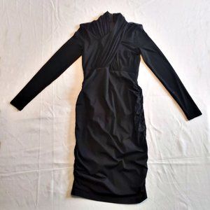 Women's BARDOT Black Sheer Long Sleeve Dress Sz XS NWT